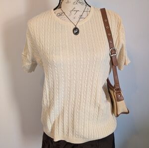 Cotton Butter Yellow Cable Knit Shirt
